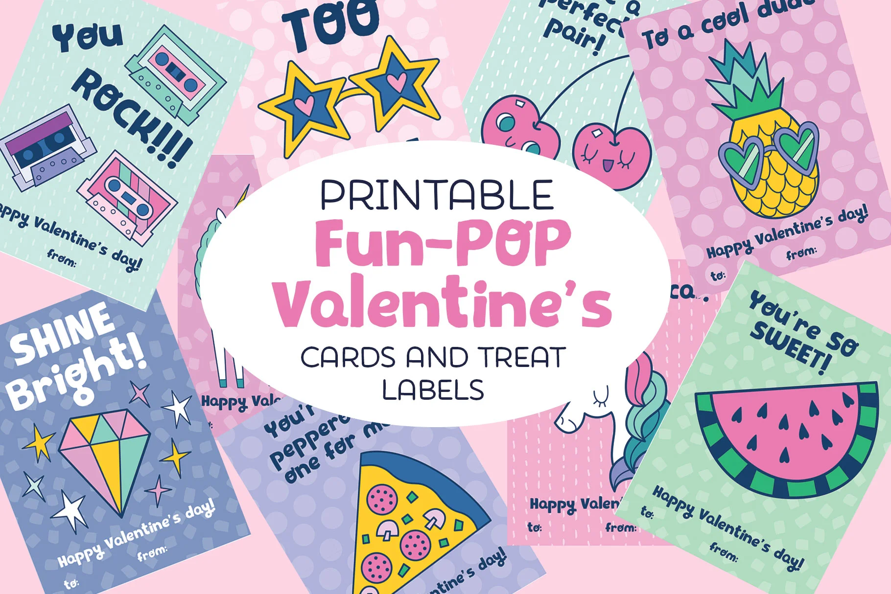 Printable Fun Pop Valentine s cards available in the shop Kat